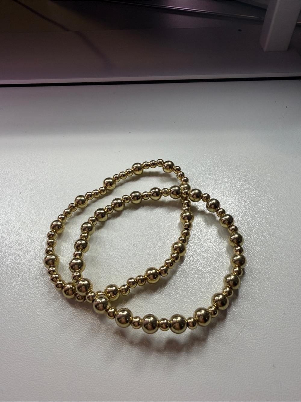 Gold Bead Stretch Bracelet Set - Women Jewelry